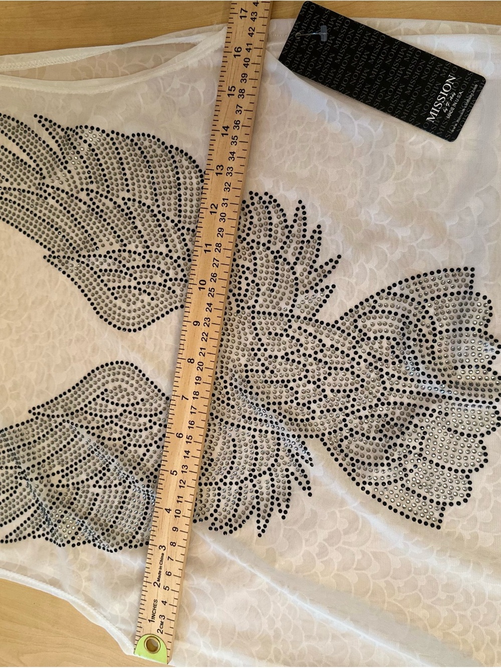 Men's White V-Neck Sleeveless Shirt with Eagle Graphic S1045 - Picture 10 of 10